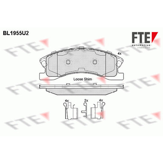 Fte Brake Pad Set, disc brake to suit Jeep