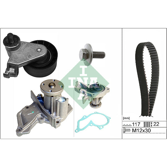 Ina Water Pump & Timing Belt Set to suit Ford