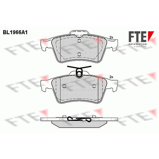 Fte BL1966A1 Brake Pad Set, disc brake to suit Ford, Citroën, Chevrolet