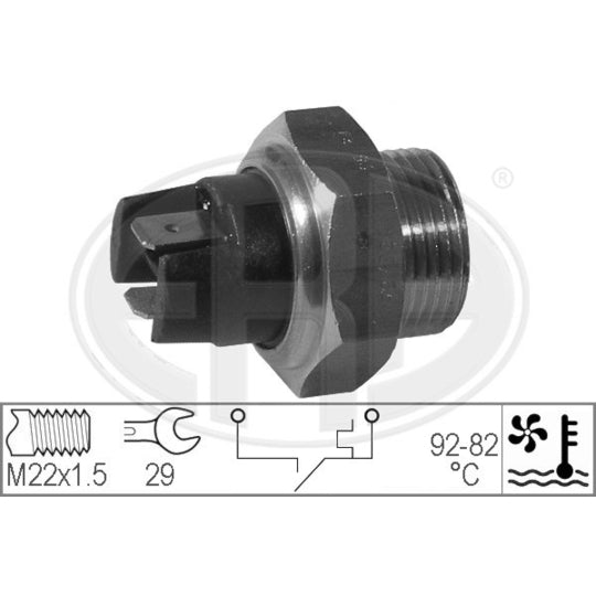Era 330169 Temperature Switch, radiator fan to suit Peugeot, Jaguar, Renault