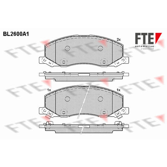 Fte Brake Pad Set, disc brake to suit Opel, Vauxhall, Saab