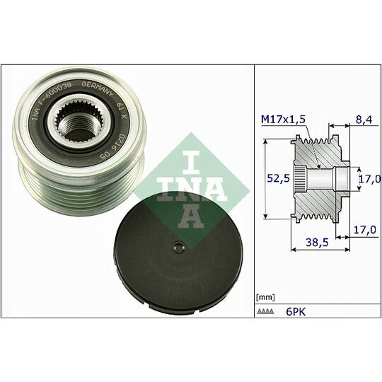 Ina Alternator Freewheel Clutch to suit Ford, Nissan