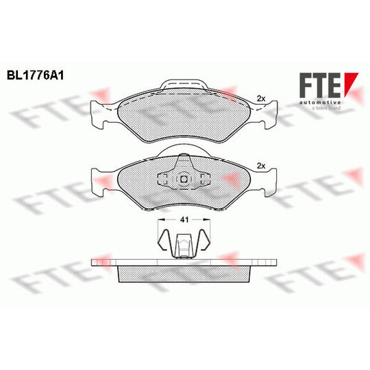 Fte Brake Pad Set, disc brake to suit Ford, Mazda