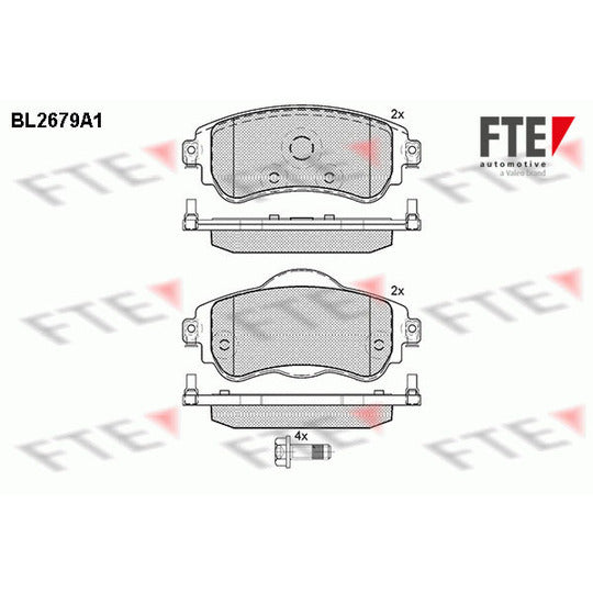 Fte Brake Pad Set, disc brake to suit Citroën