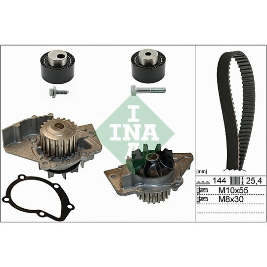 Ina Water Pump & Timing Belt Set to suit Peugeot, Citroën, Fiat