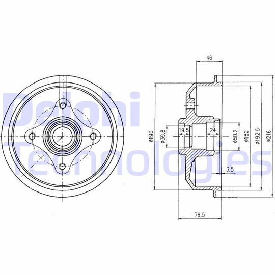Delphi Brake Drum to suit Ford