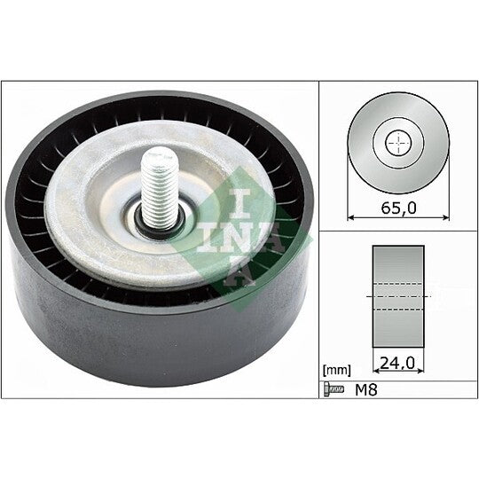 Ina Deflection/Guide Pulley, v-ribbed belt to suit Ford