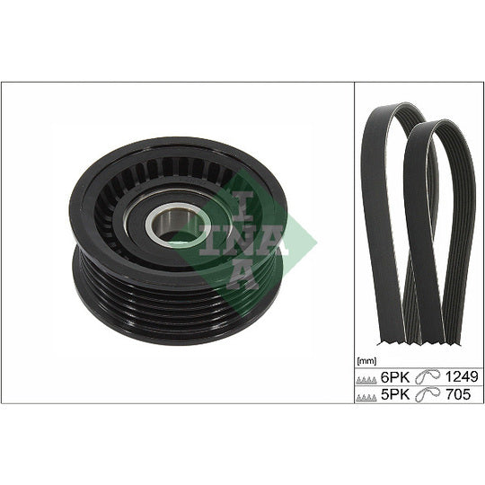 Ina V-Ribbed Belt Set to suit Ford, Volvo