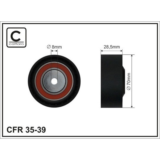 Caffaro Tensioner Pulley, v-ribbed belt to suit BMW