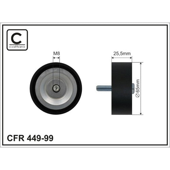Caffaro Deflection/Guide Pulley, v-ribbed belt to suit Mercedes-Benz
