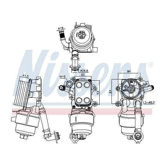 Nissens Oil Cooler, engine oil to suit Toyota, Ford, Peugeot