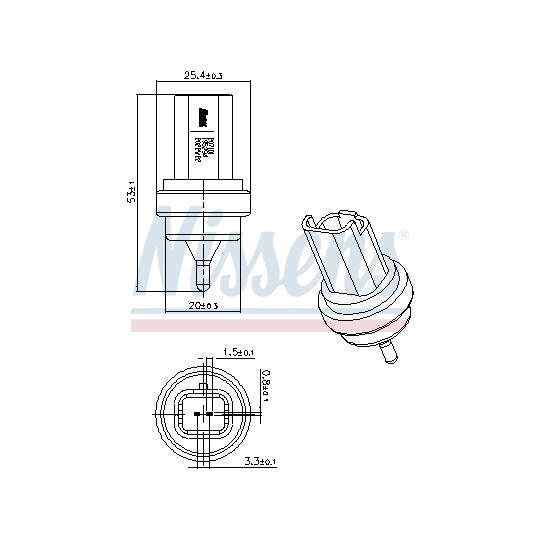 Nissens 207101 Sensor, coolant temperature to suit BMW, Peugeot, Citroën