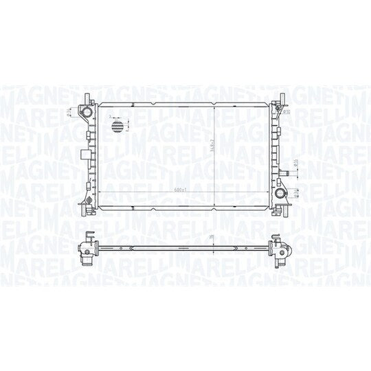 Magneti Marelli Radiator, engine cooling to suit Ford, Alfa Romeo / Fiat / Lancia