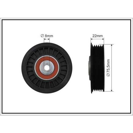 Caffaro Tensioner Pulley, v-ribbed belt to suit Audi, VW, Seat