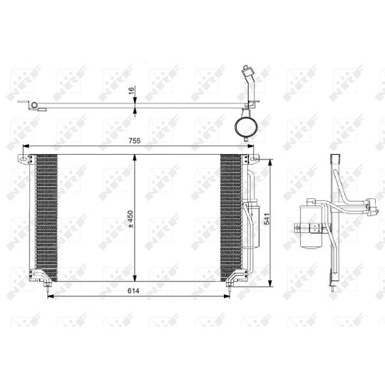 Nrf 35184 Condenser, air conditioning to suit Opel, Vauxhall