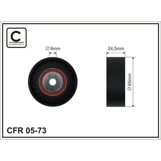 Caffaro Deflection/Guide Pulley, v-ribbed belt to suit Audi, VW, Skoda