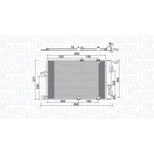 Magneti Marelli 350203927000 Condenser, air conditioning to suit Opel, Vauxhall