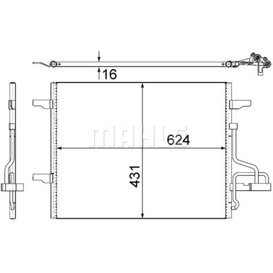 Mahle Condenser, air conditioning to suit Ford
