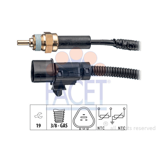Facet 7.3374 Sensor, coolant temperature to suit Hyundai