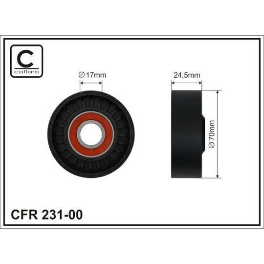 Caffaro Tensioner Pulley, v-ribbed belt to suit BMW