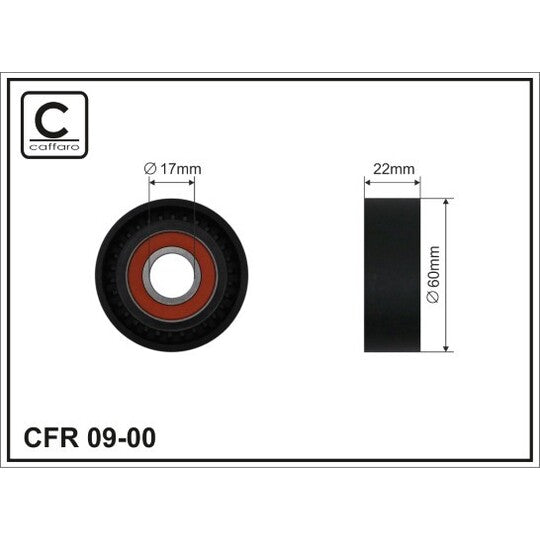 Caffaro Tensioner Pulley, v-ribbed belt to suit Ford
