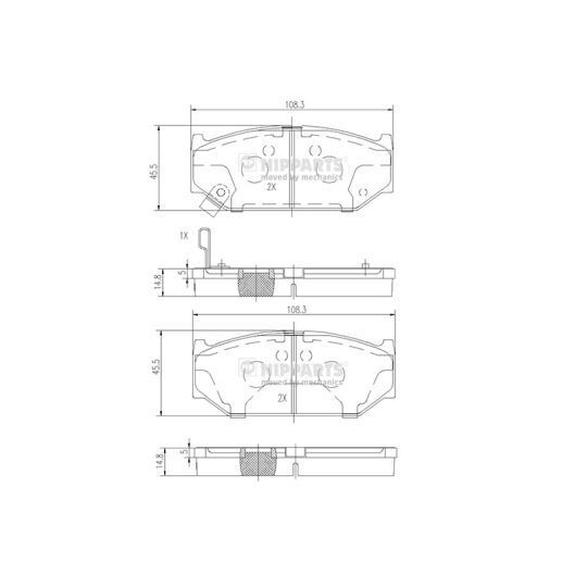Nipparts Brake Pad Set, disc brake to suit Suzuki