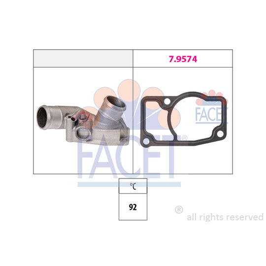 Facet Thermostat, coolant to suit Opel, Vauxhall