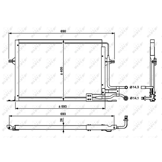 Nrf Condenser, air conditioning to suit Ford
