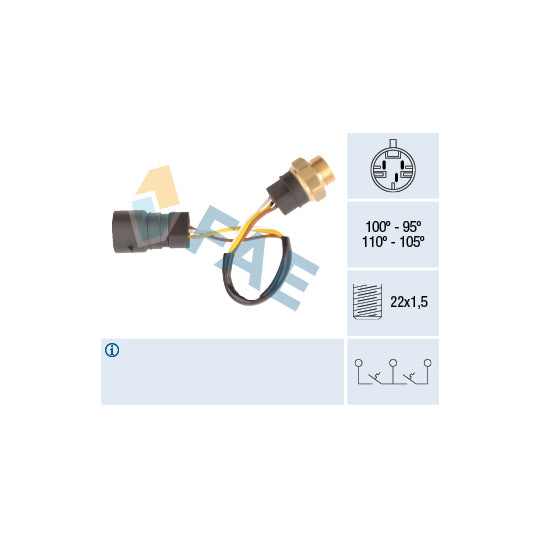 Fae Temperature Switch, radiator fan to suit Opel