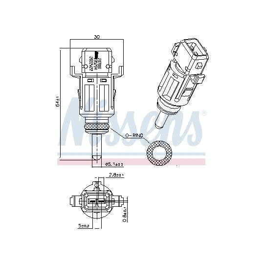 Nissens 207010 Sensor, coolant temperature to suit BMW, Land Rover, Mini