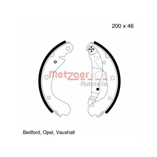 Metzger Brake Shoe Set to suit Opel