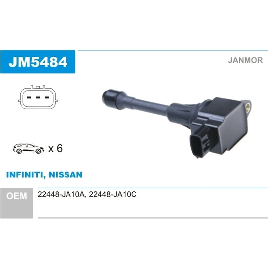 Janmor Ignition coil to suit Nissan, Hitachi