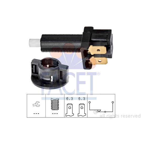 Facet Brake Light Switch to suit Ford, Opel, Vauxhall