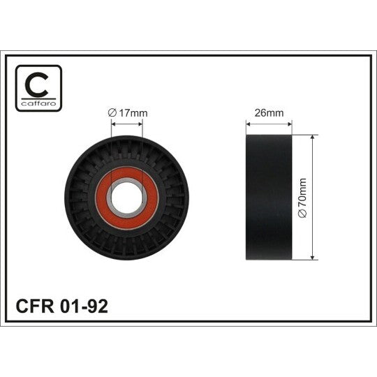 Caffaro Tensioner Pulley, v-ribbed belt to suit Ford