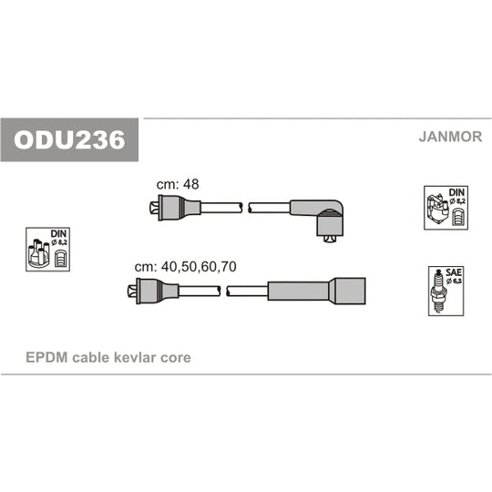 Janmor Ignition Cable Kit to suit Opel