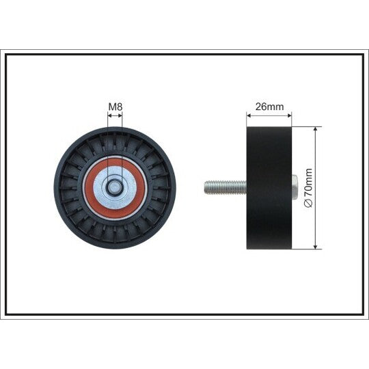 Caffaro Deflection/Guide Pulley, v-ribbed belt to suit Ford, Mazda