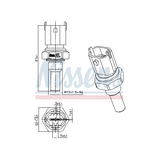 Nissens 207052 Sensor, coolant temperature to suit Fiat, Jeep, Suzuki