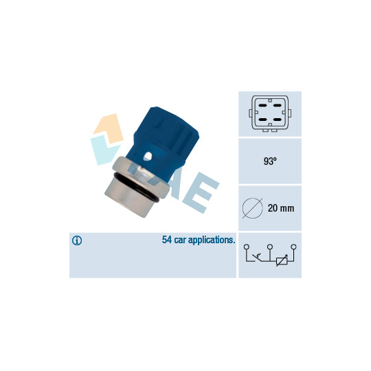Fae 34330 Sensor, coolant temperature to suit Ford, VW