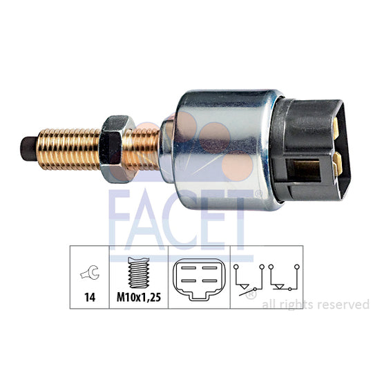 Facet 7.1044 Brake Light Switch to suit Mitsubishi, Honda, Kia