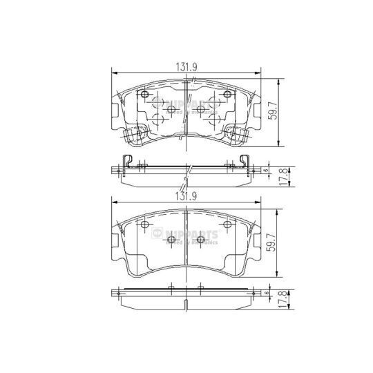 Nipparts Brake Pad Set, disc brake to suit Mazda