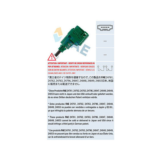 Fae Brake Light Switch to suit Ford, Seat, Skoda