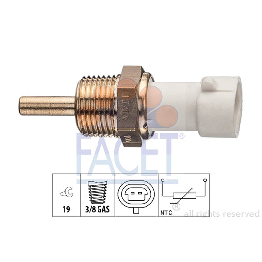 Facet 7.3335 Sensor, coolant temperature to suit Chevrolet, Opel, Vauxhall