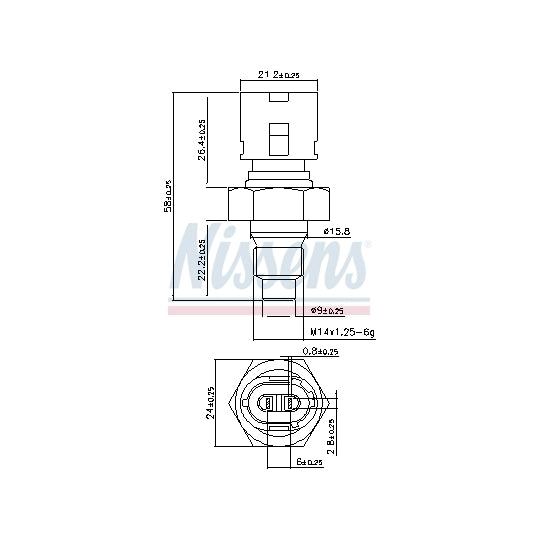 Nissens 207075 Sensor, coolant temperature to suit Renault, Renault Trucks