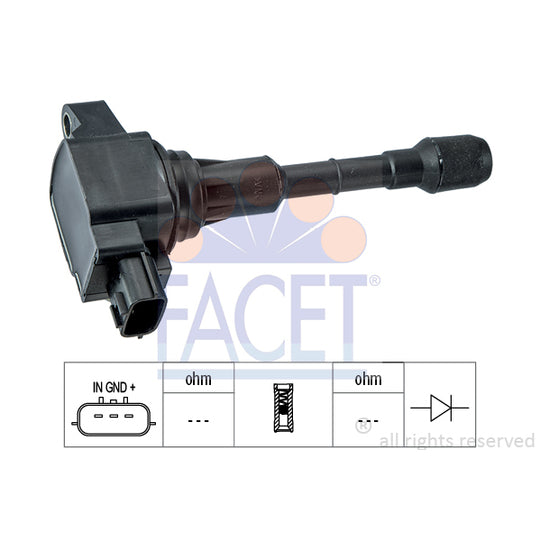Facet Ignition coil to suit Nissan, Hitachi, Renault
