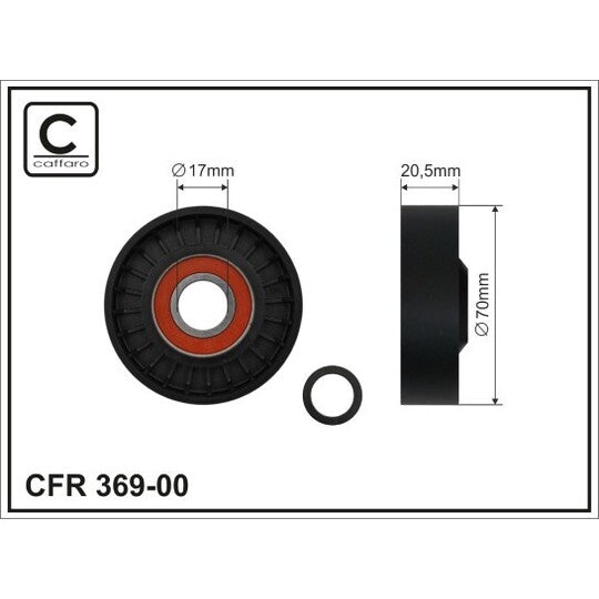 Caffaro Tensioner Pulley, v-ribbed belt to suit Ford, Volvo