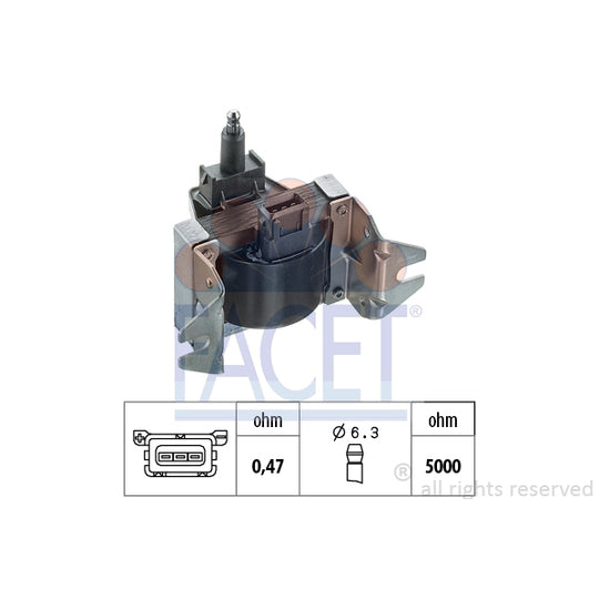 Facet Ignition coil to suit Hitachi, Renault
