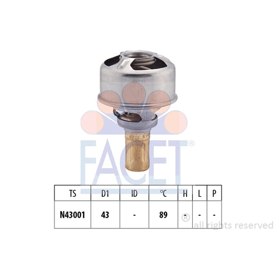 Facet Thermostat, coolant to suit Renault, Volvo