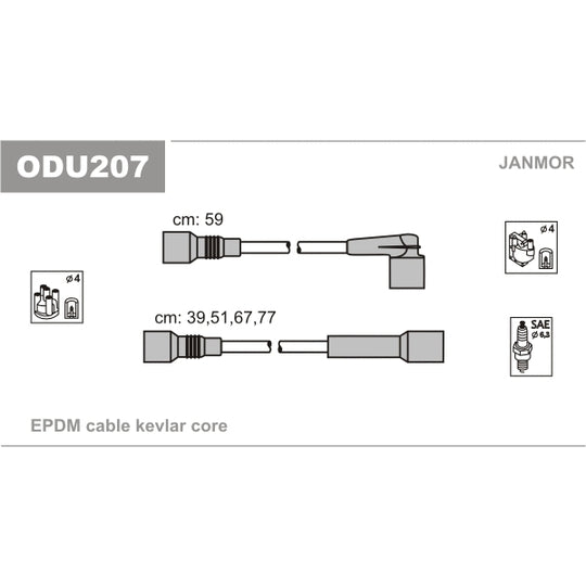 Janmor Ignition Cable Kit to suit Opel