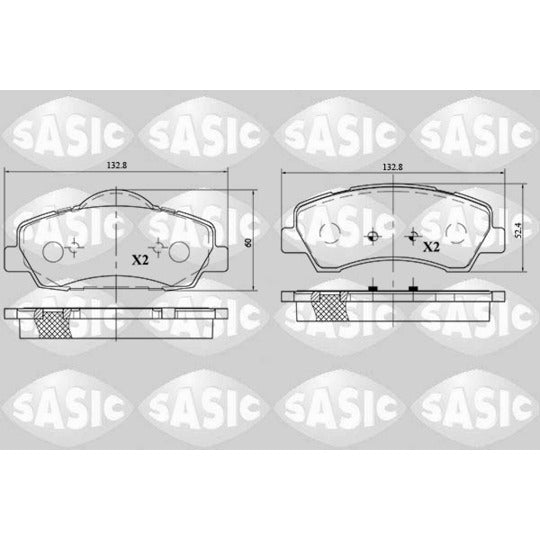 Sasic Brake Pad Set, disc brake to suit Peugeot, Citroën
