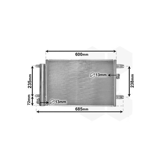 Van Wezel Condenser, air conditioning to suit Ford, VW, Seat